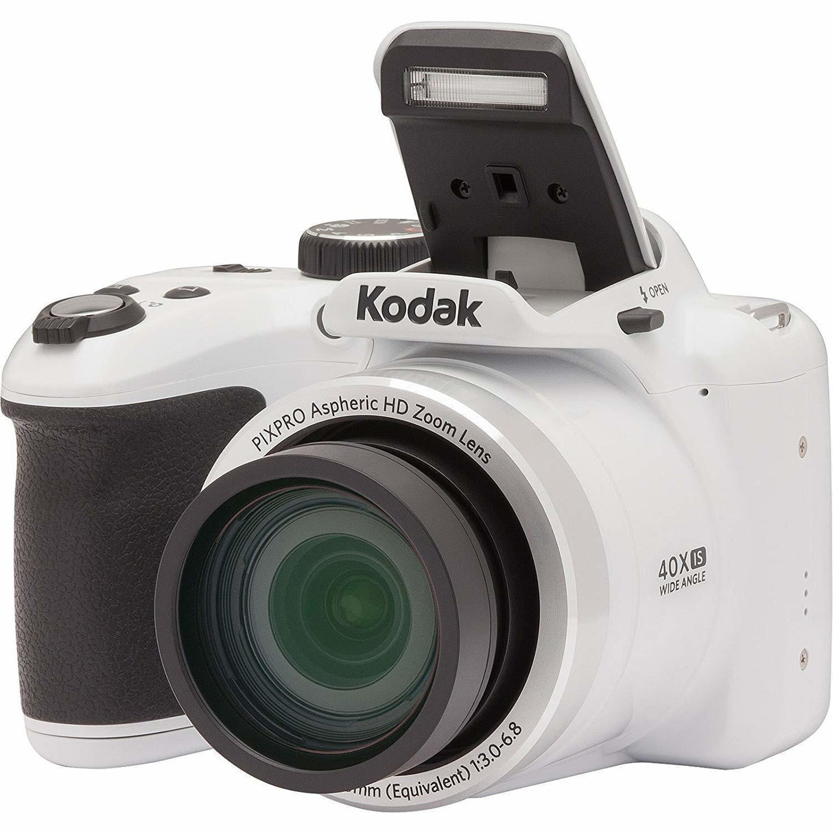 Kodak PIXPRO AZ401 Astro Zoom Digital Camera (White) with 16GB Card and 4 AA Batteries Bundle