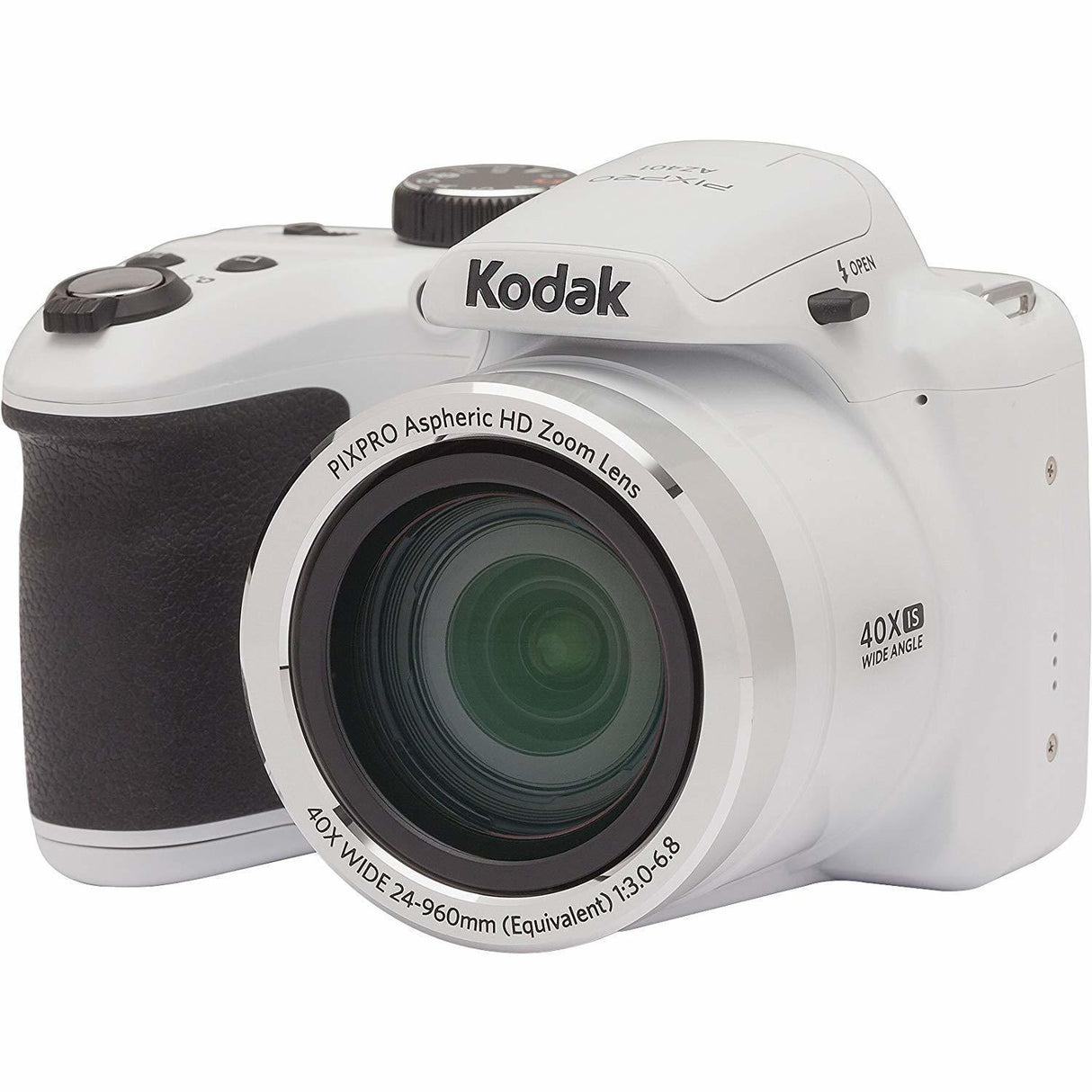 Kodak PIXPRO AZ401 40x Astro Zoom Digital Camera (White) with Koah Holster Case and Accessory Bundle