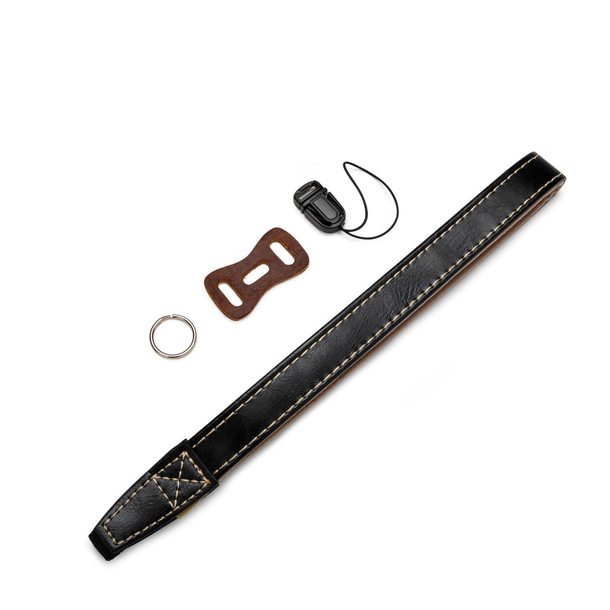 Koah Leather Half Case with Strap for Fujifilm X-H1 (Black)