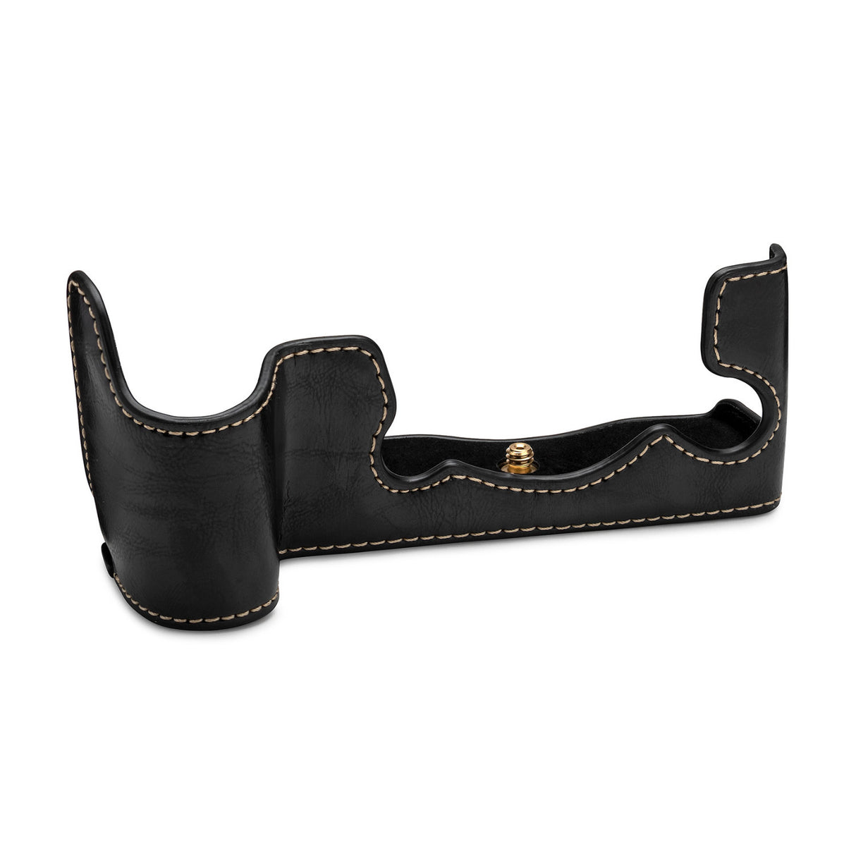 Koah Leather Half Case with Strap for Fujifilm X-H1 (Black)