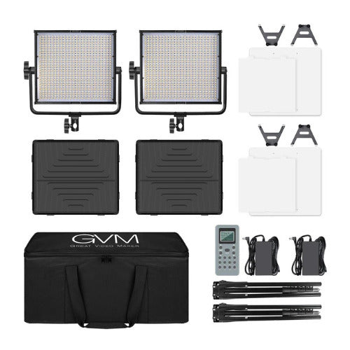 GVM 520S-B Bi-Color LED Studio Video 2-Light Panel Kit