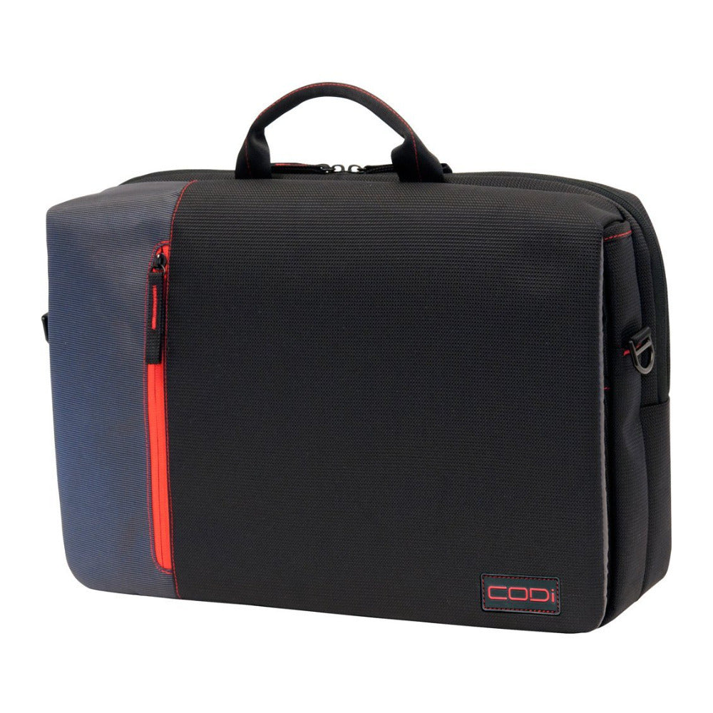 Codi C2300 Ultra Lite Hybrid Messenger 15.6-Inch Laptop Case (Black with Red/Grey Accents)