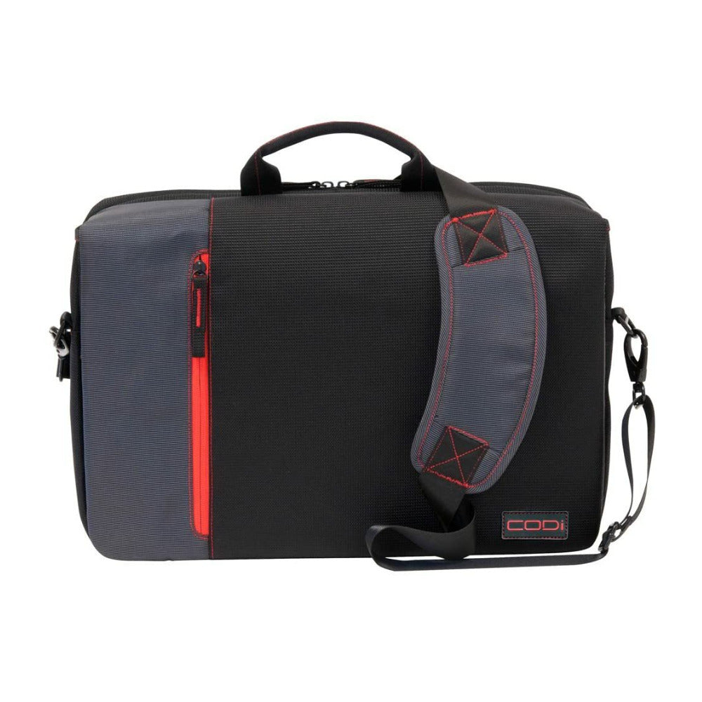 Codi C2300 Ultra Lite Hybrid Messenger 15.6-Inch Laptop Case (Black with Red/Grey Accents)