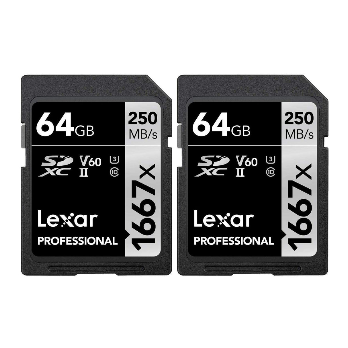 Lexar Professional 64GB 1667x UHS-II SDXC Memory Card (2-Pack)