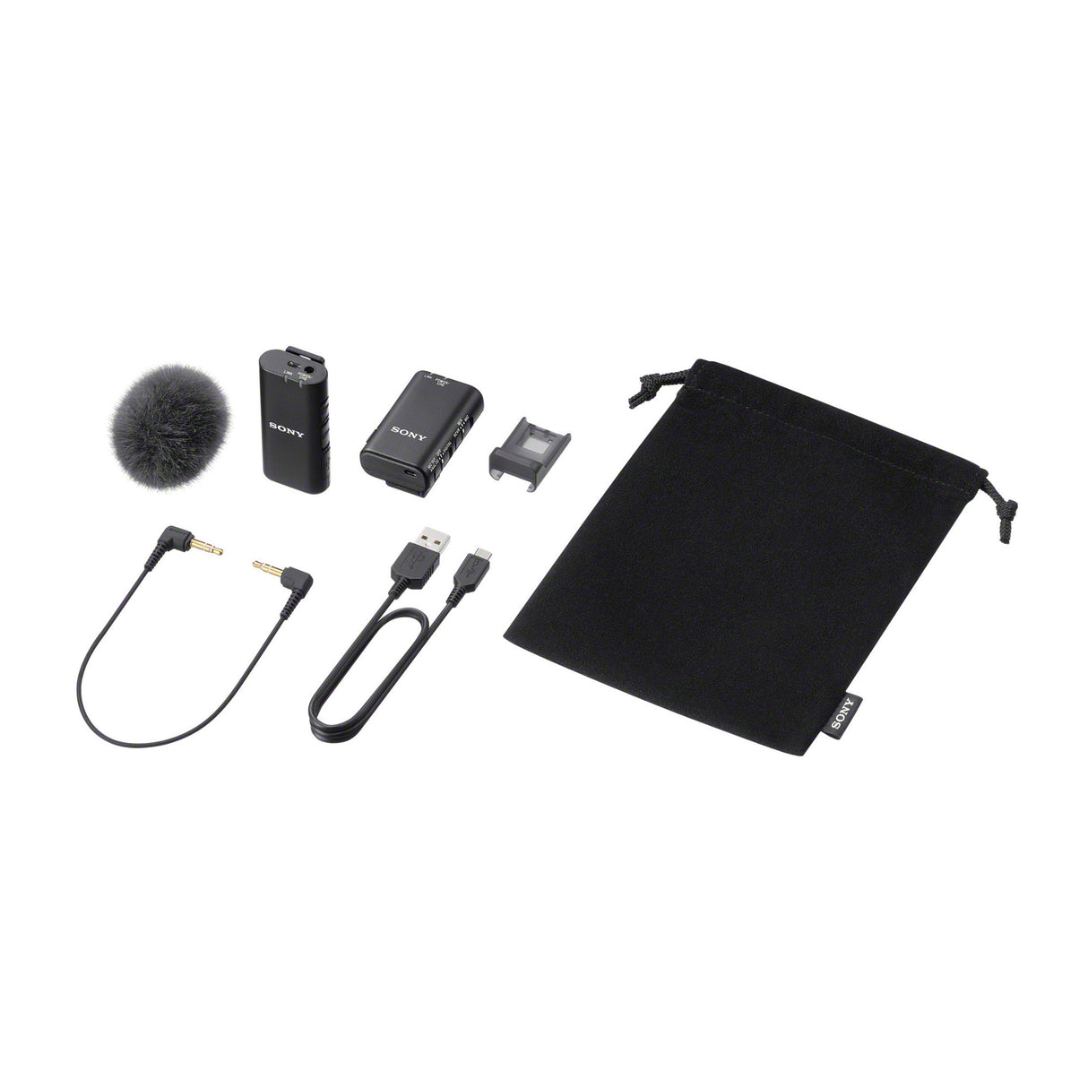 Sony ECM-W2BT Digital Bluetooth Wireless Microphone with ECM-LV1 Lav Mic Bundle
