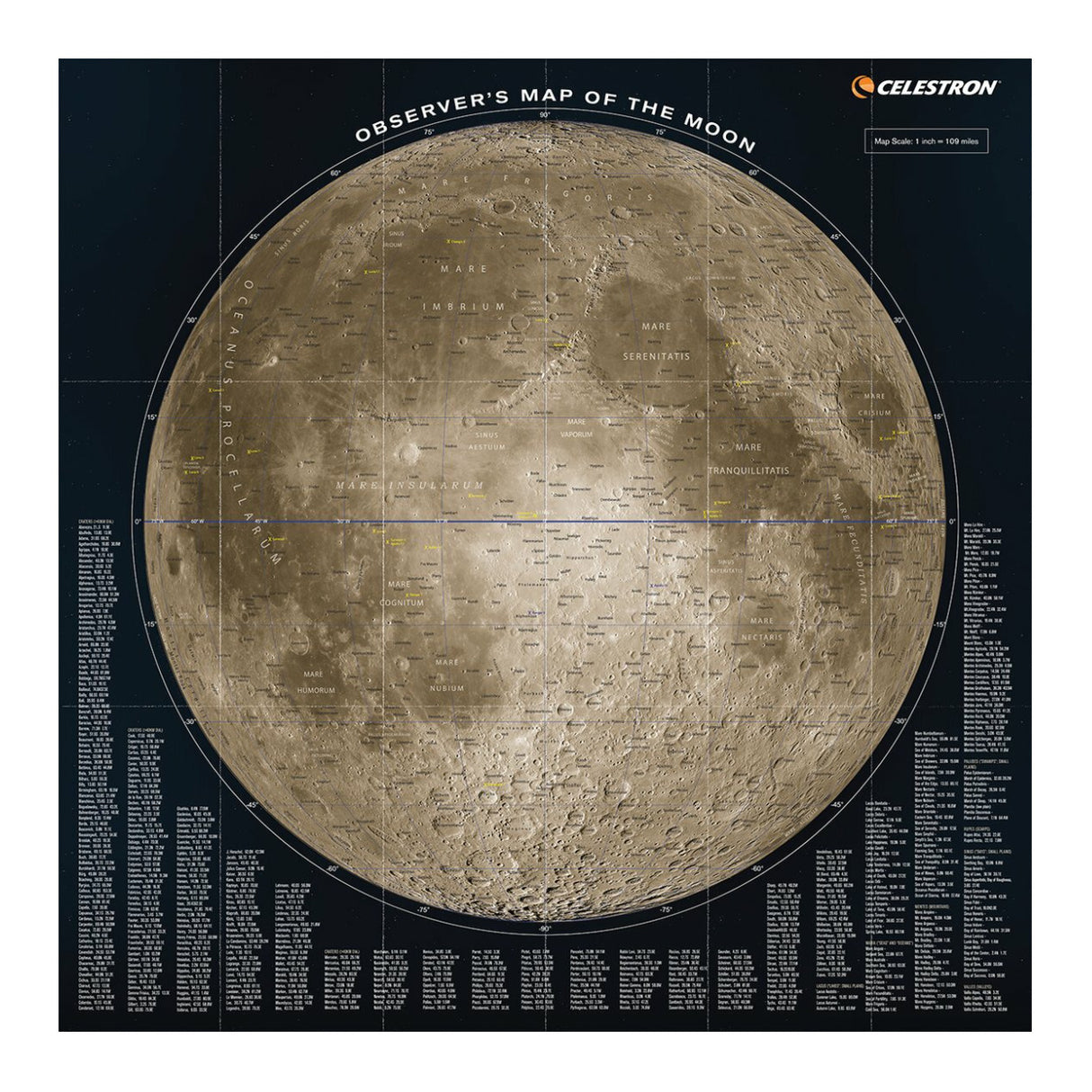Celestron Observer's Map of the Moon