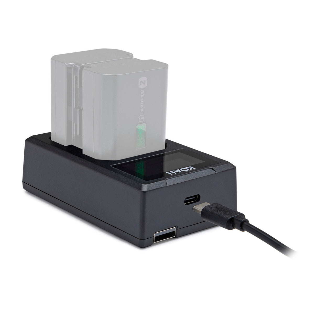 Koah Dual USB-C Charger with LCD Display for Sony NP-FZ100 Battery