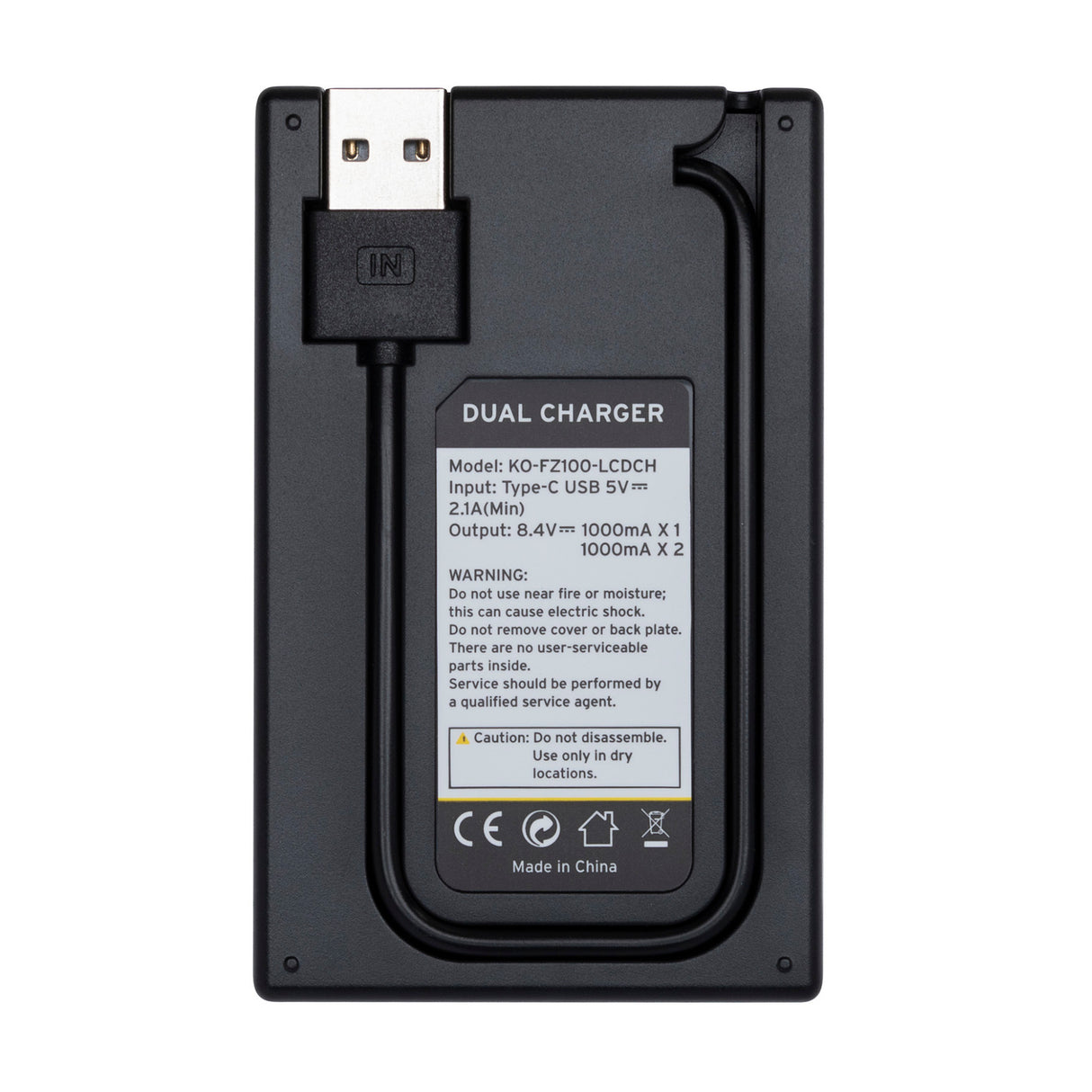 Koah Dual USB-C Charger with LCD Display for Sony NP-FZ100 Battery