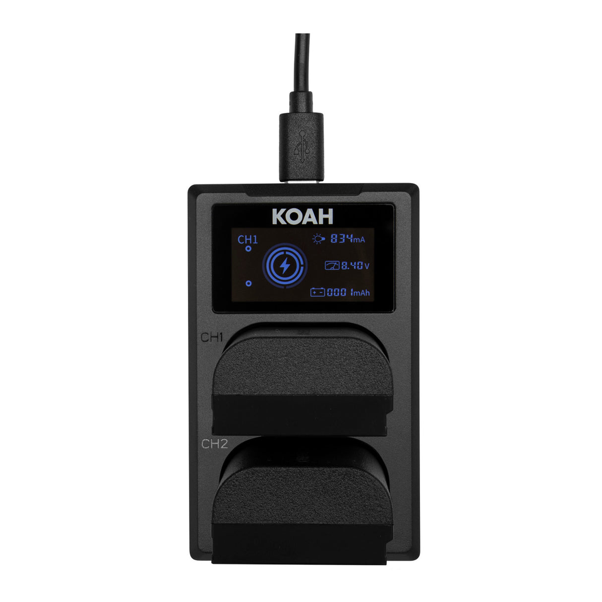 Koah Rechargeable 2250mAh Replacement Batteries for Canon LP-E6NH (2-Pack) and Dual LCD Charger