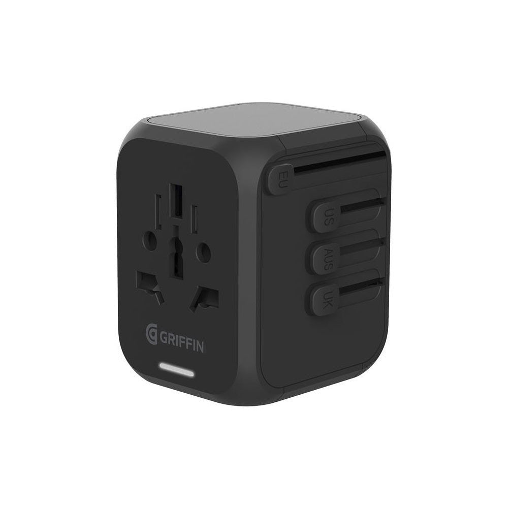 Griffin Powerblock 30W International Travel Adapter USB-C to MFI Charge Sync Lightning Cable Bundle