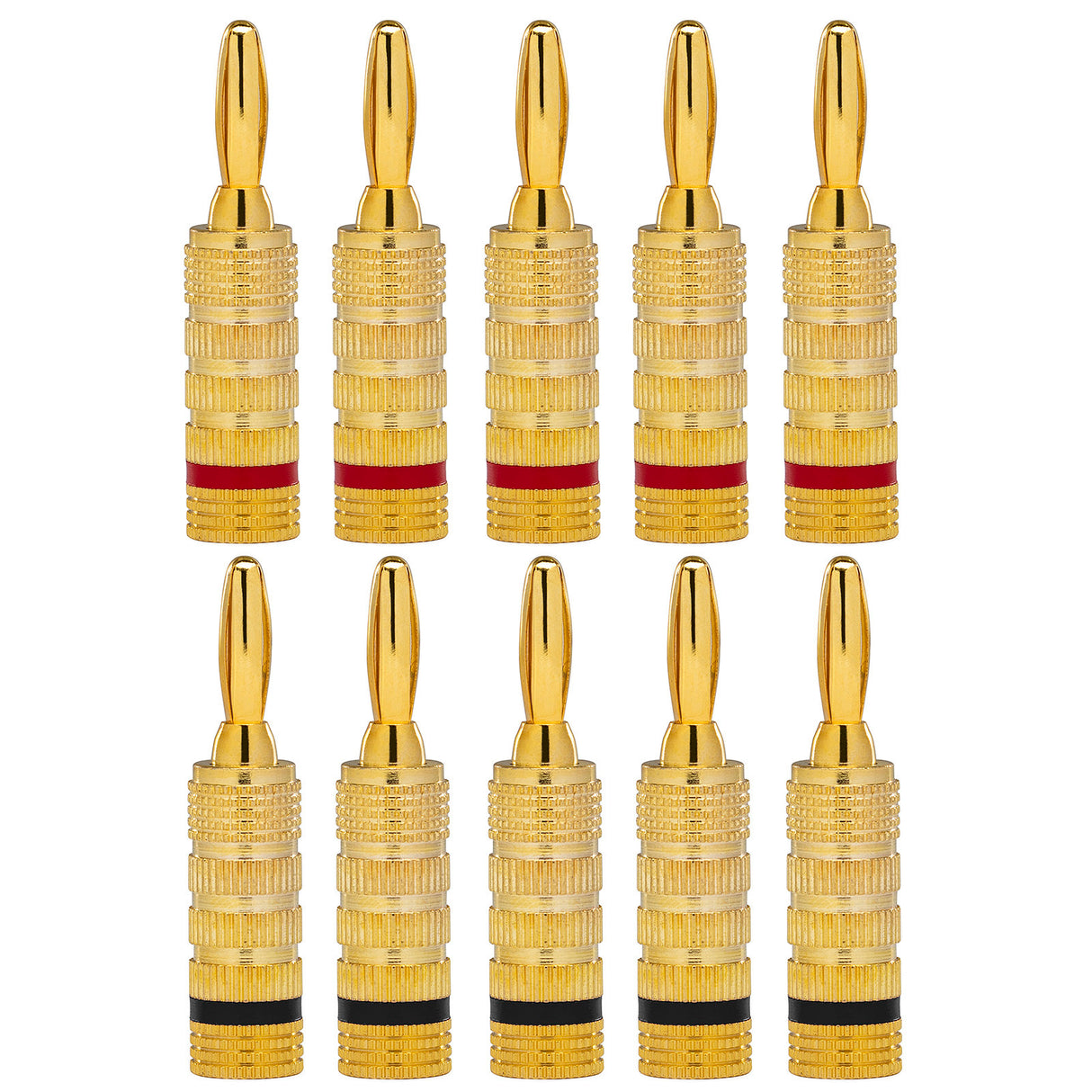 Knox Gear 16AWG Speaker Wire (100') and Gold Plated Speaker Banana Plugs (5 Pairs) Kit