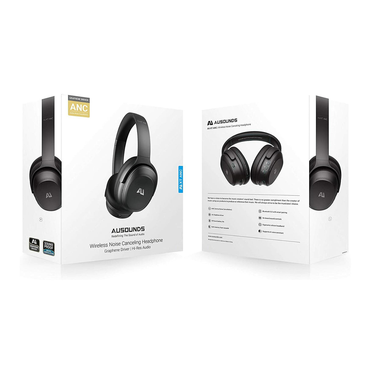 Ausounds Wireless Noise Cancelling Over-Ear Headphone
