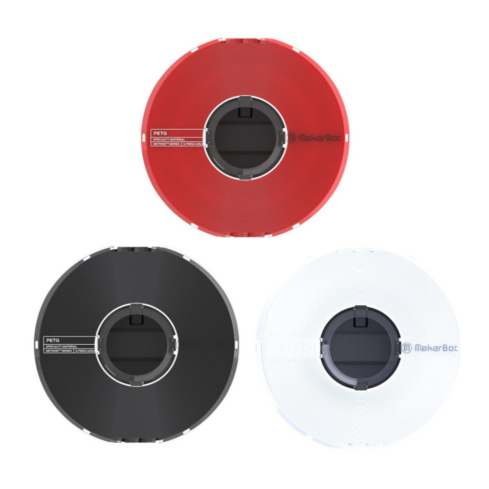 MakerBot PETG Specialty Filament Spool for Method 3D (0.75kg/1.65lb, Natural, Black and Red)