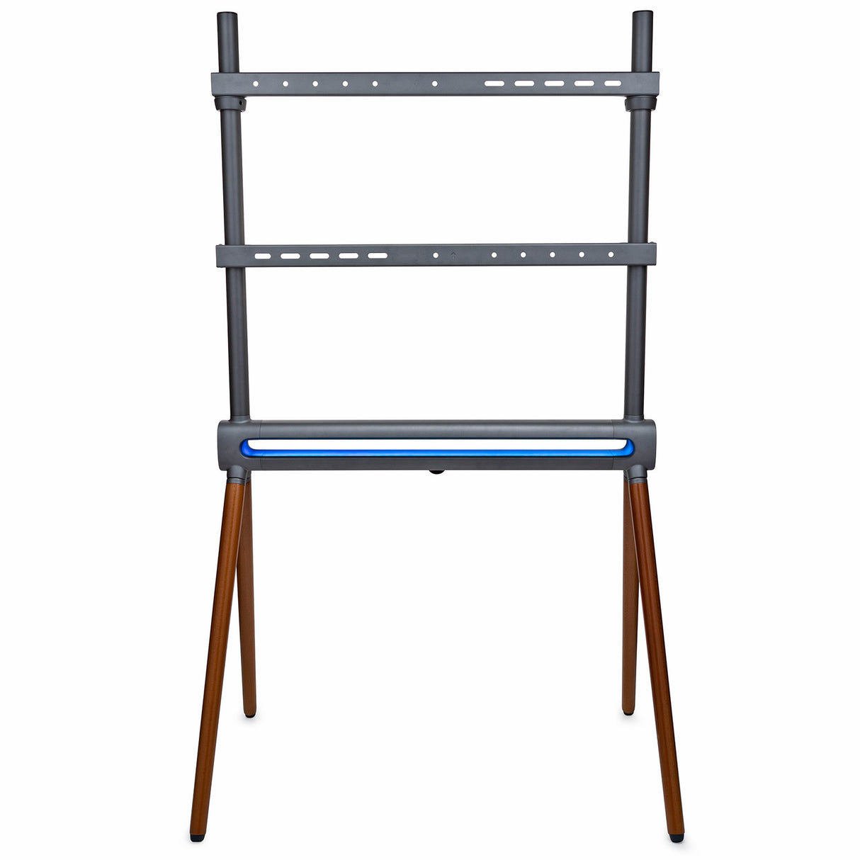 Kratos Power Home Easel Studio and TV Floor Stand with RGB Lighting (Space Gray/Walnut Brown)