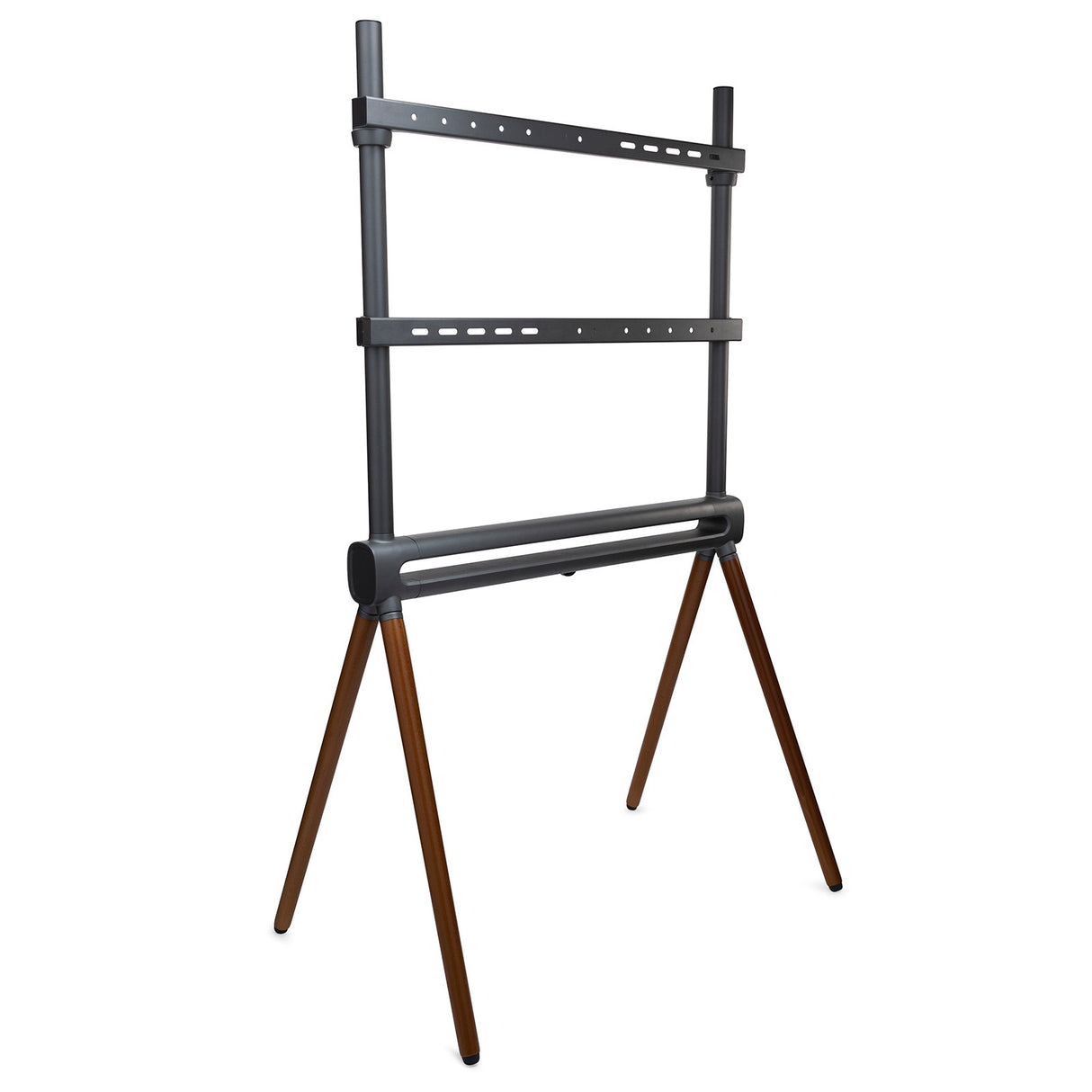 Kratos Power Home Easel Studio and TV Floor Stand with RGB Lighting (Space Gray/Walnut Brown)