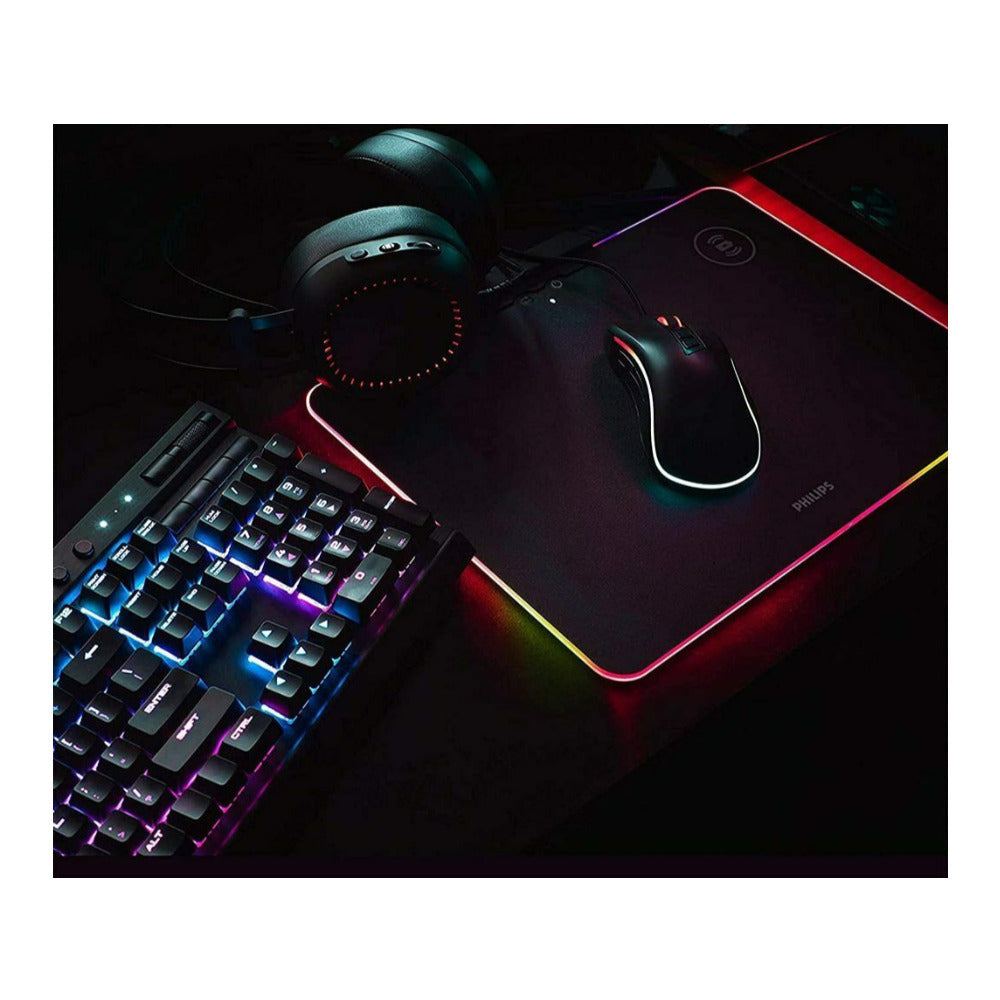 Philips RGB Illuminated Gaming Mouse Pad with Non-Slip Rubber Base