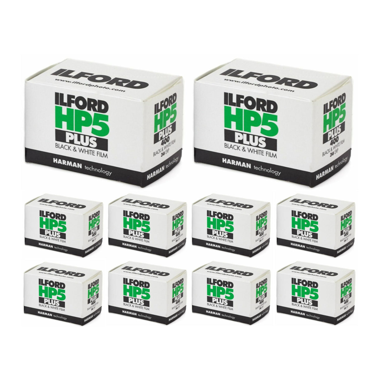 Ilford HP5 Plus ISO 400 Black and White 35mm Roll Film (36 Exposures) (10-Pack)