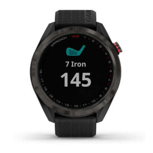 Garmin Approach S42 GPS Golf Smartwatch (Ceramic Bezel and Black Silicone Band)