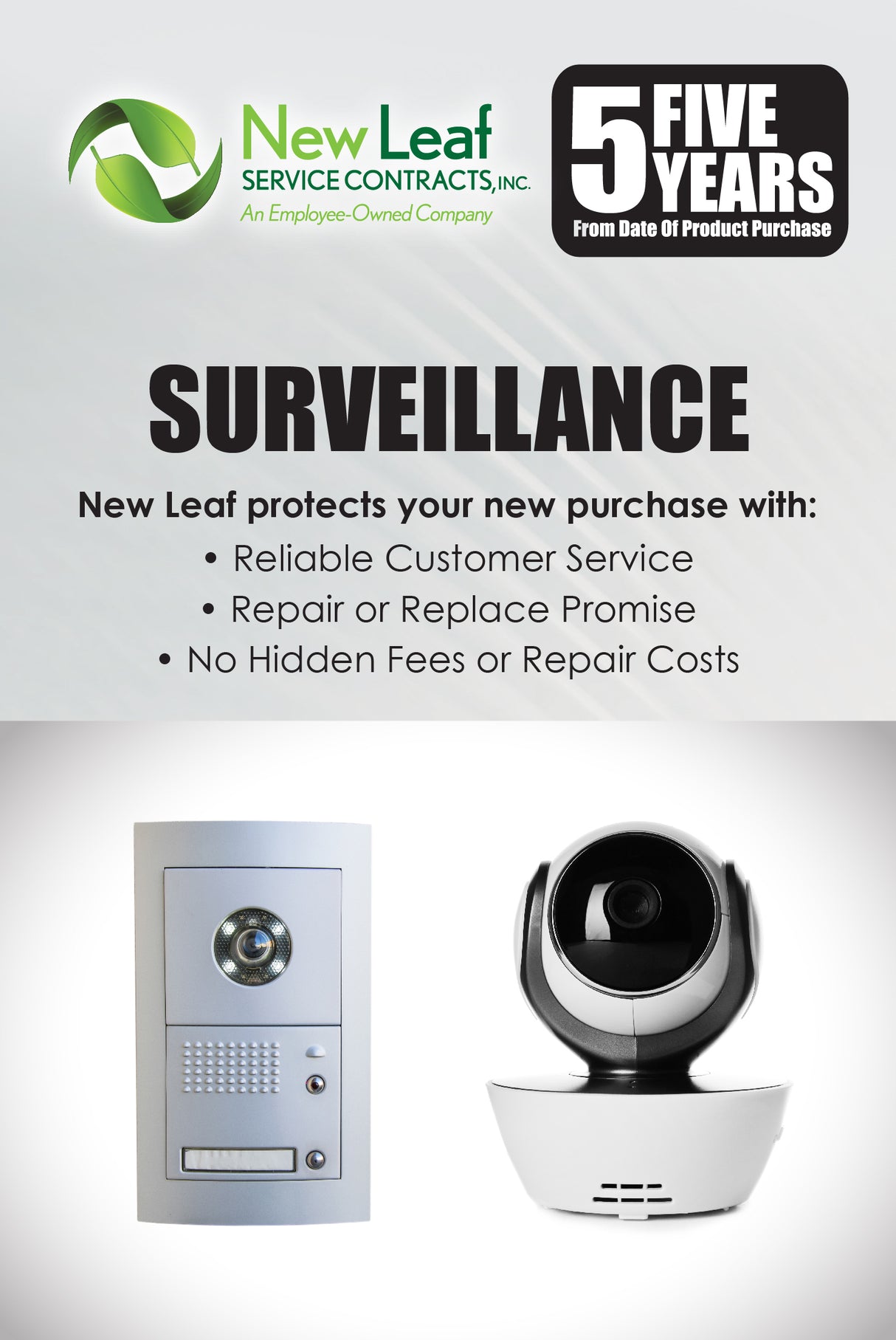 New Leaf 5-Year Surveillance Service Plan for Products Retailing Under $1,000