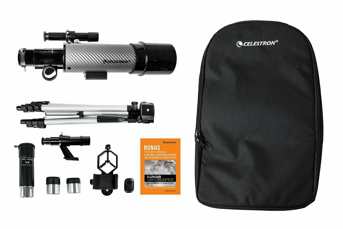 Celestron Travel Scope 60 DX Portable Telescope with Smartphone Adapter and Backpack