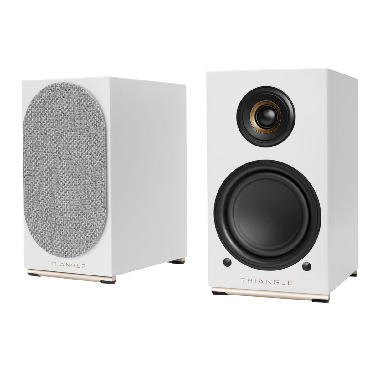 Triangle Audio AIO TWIN Wireless Bluetooth Wi-Fi Speaker (Pair, Frost White)