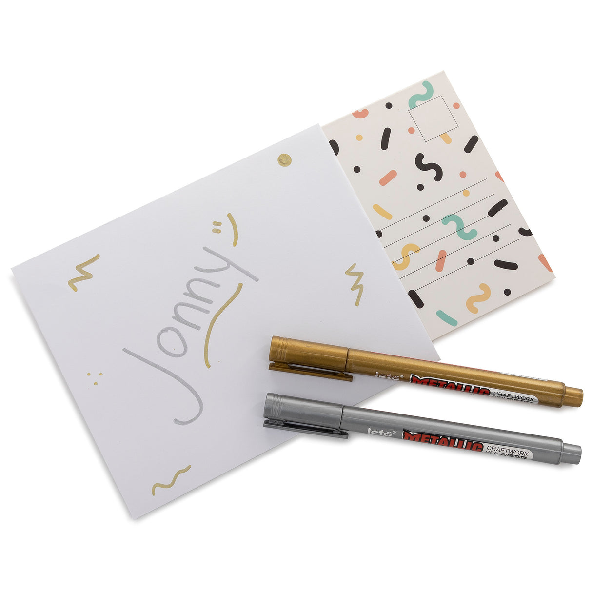 Focus Camera Instax Mini Postcard Set (20-pack, 10 White/10 Mixed) with Metallic Pen Set