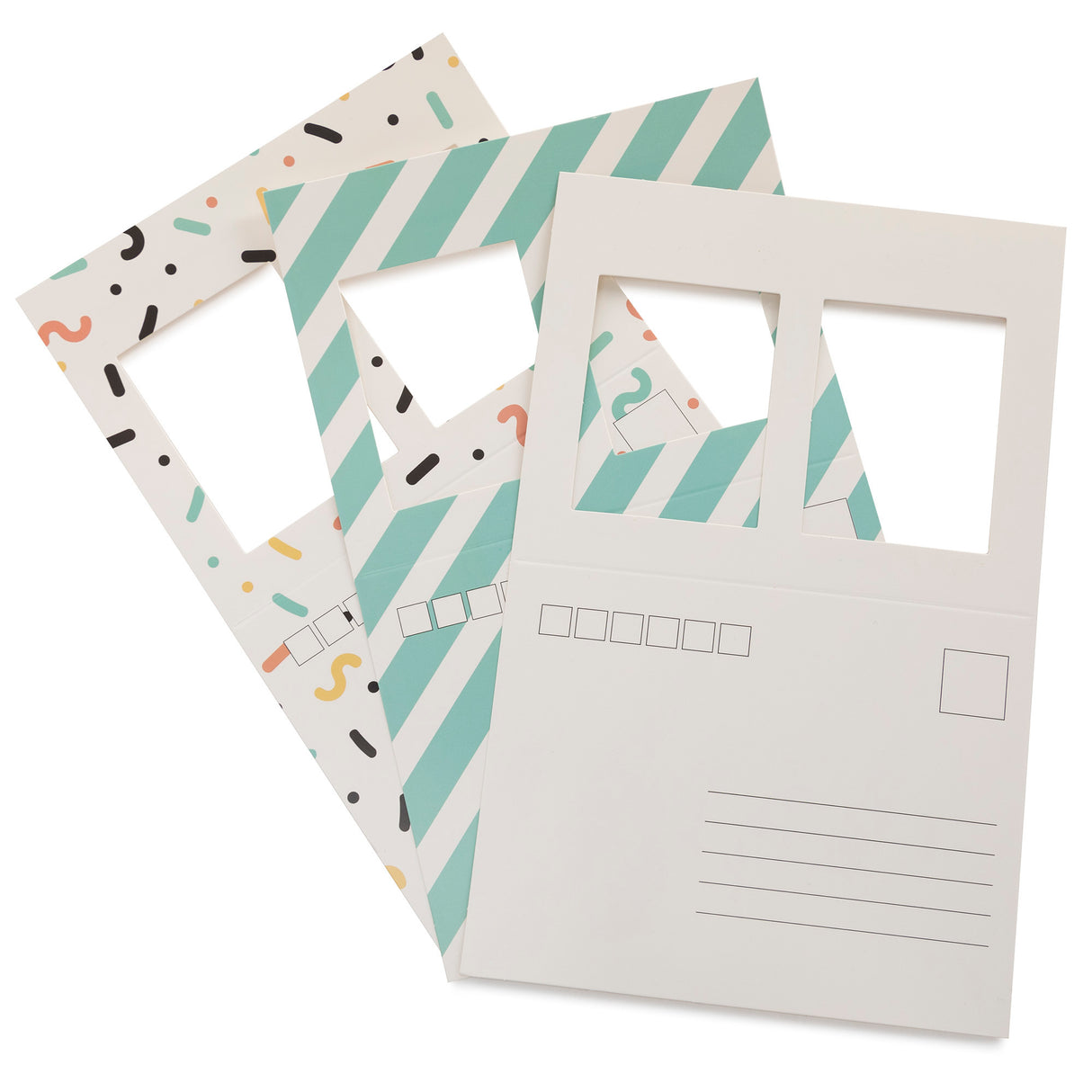 Focus Camera Instax Mini Postcard Set (20-pack, 10 White/10 Mixed) with Metallic Pen Set