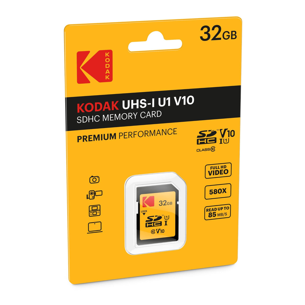 Kodak 32GB Class 10 UHS-I U1 SDHC Memory Card (10-Pack) with Focus High-Speed USB 2.0 Card Reader
