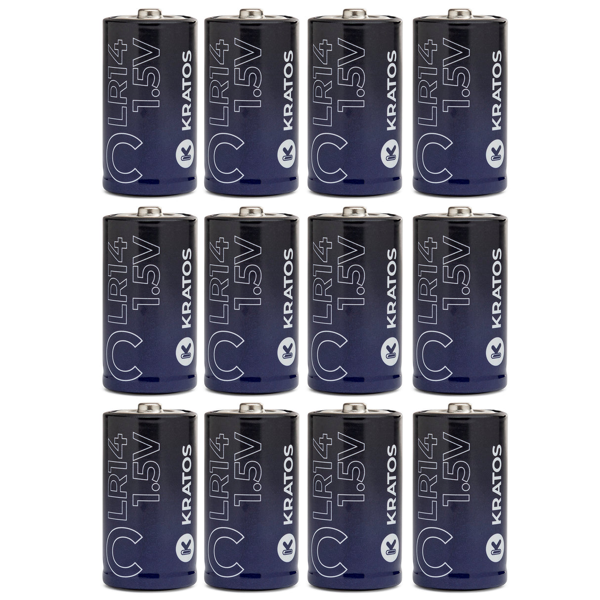 Kratos Power High-Performance Ultra Alkaline C Cell Batteries (12-Pack)