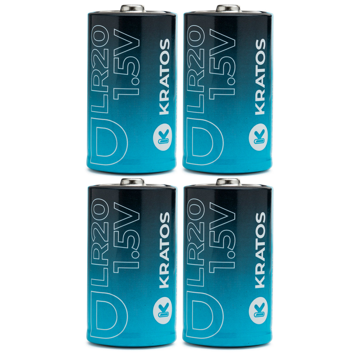 Kratos Power High-Performance Ultra Alkaline D Cell Batteries (4-Pack)