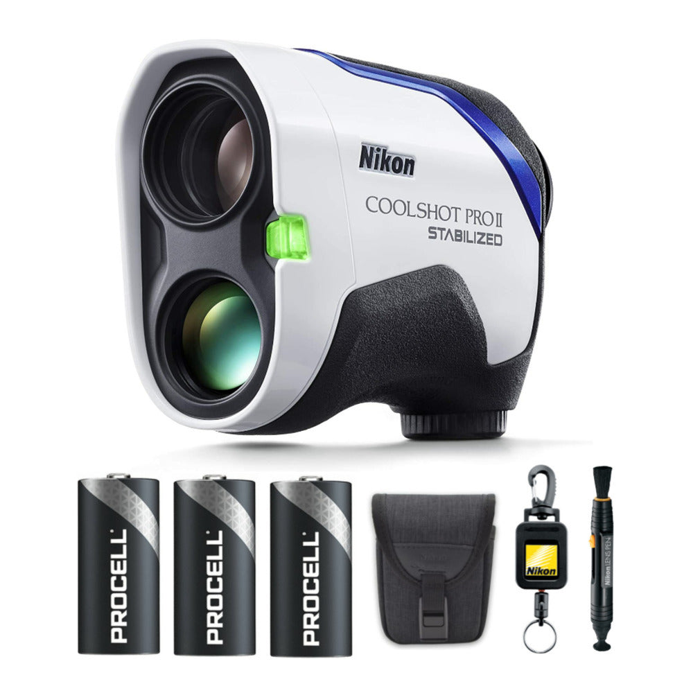 Nikon 6 x 21 CoolShot Pro II Stabilized Laser Rangefinder with Nikon Lens Pen, Tether and Batteries