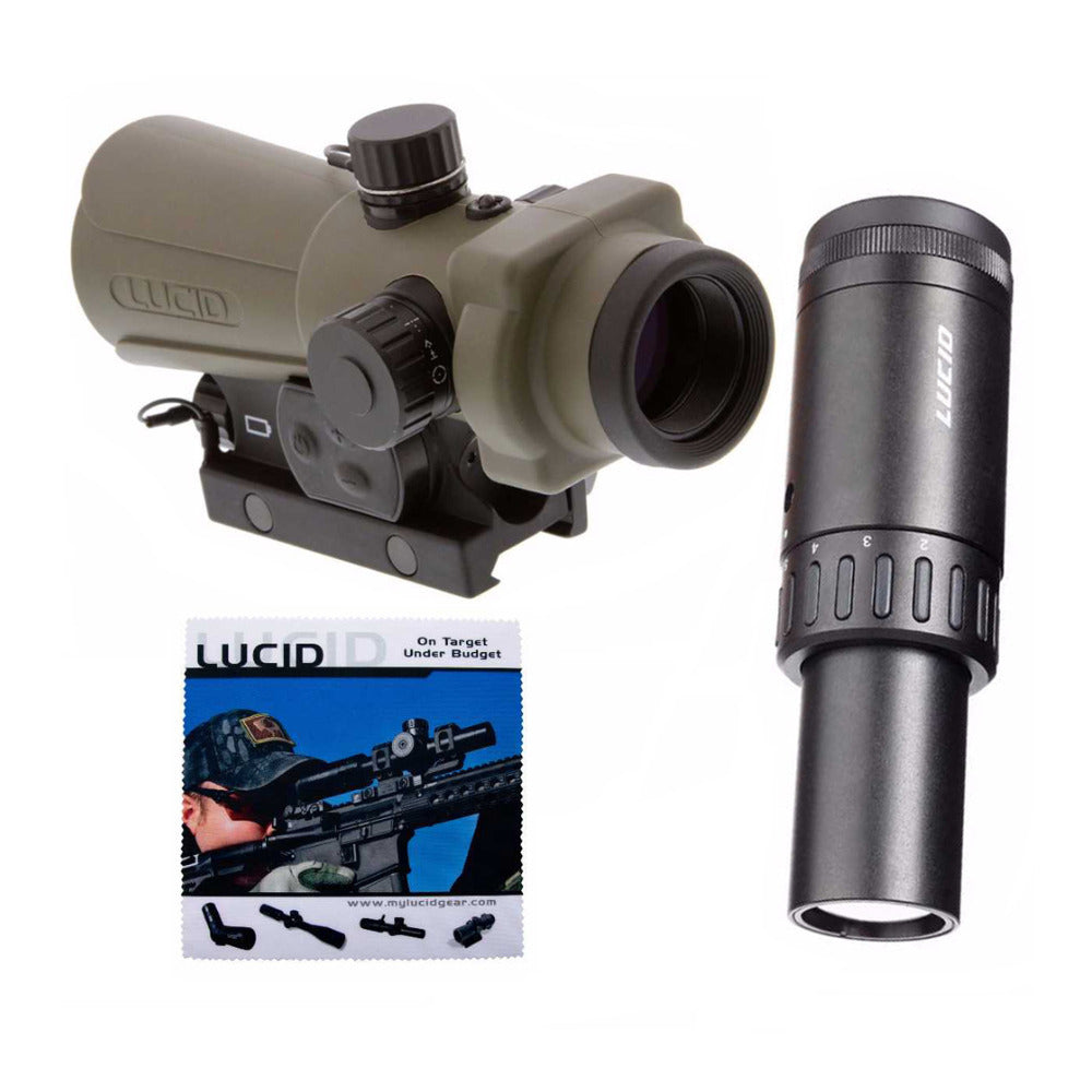 Lucid Optics HD7 Gen 3 Red Dot Sight (Tan) with 2-5x Magnifier Bundle