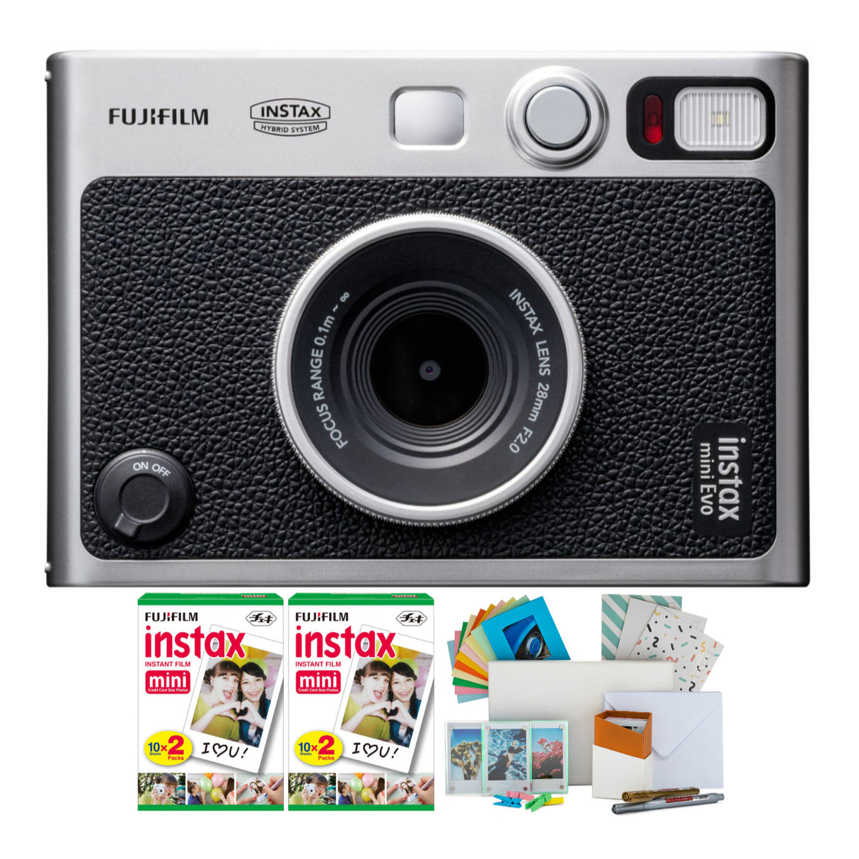 Fujifilm Instax Mini EVO Instant Camera with Instax Film (40 Exp) & Photobox Kit