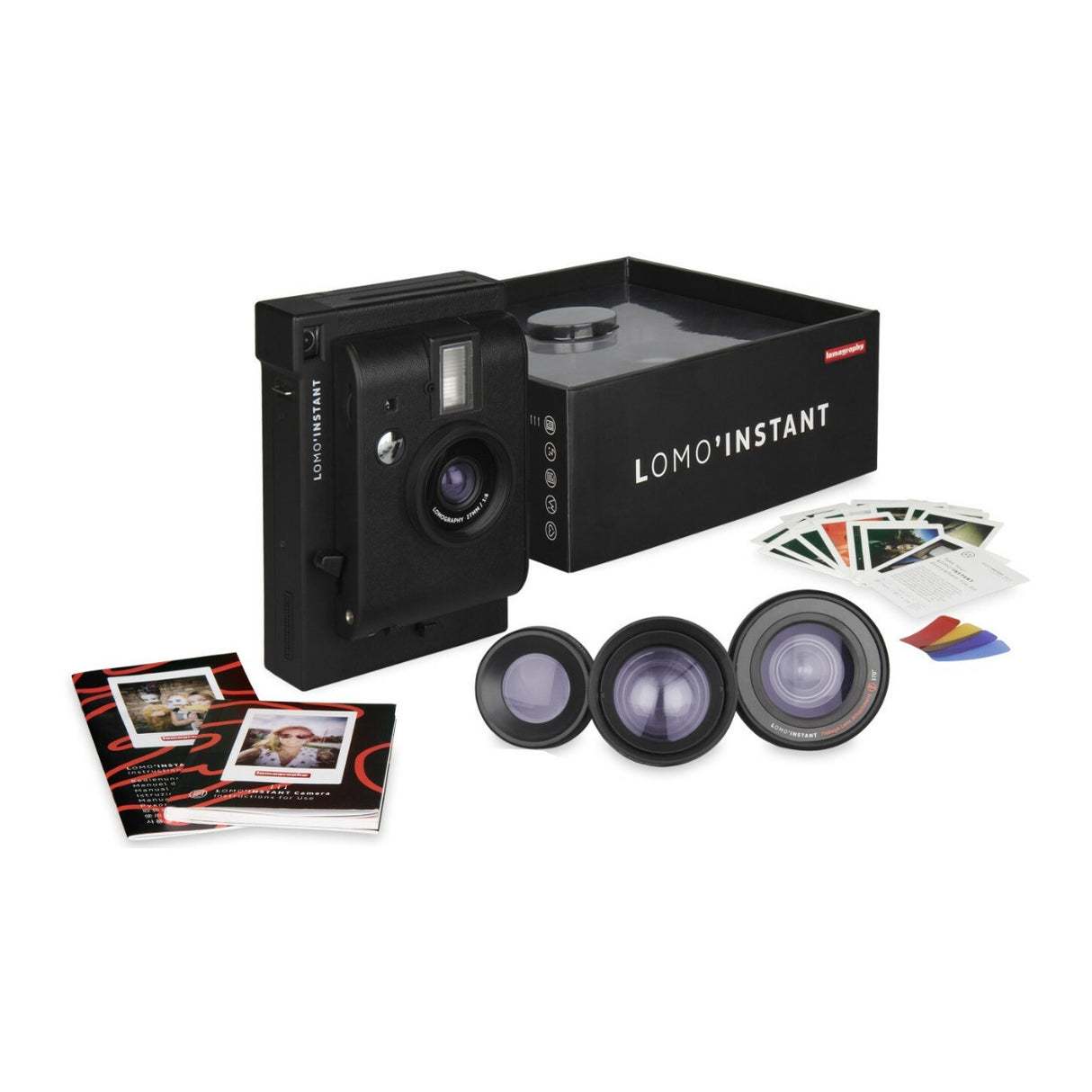 Lomography Lomo'Instant Camera with 3 Lenses Bundle with Film Pack and Photobox Bundle