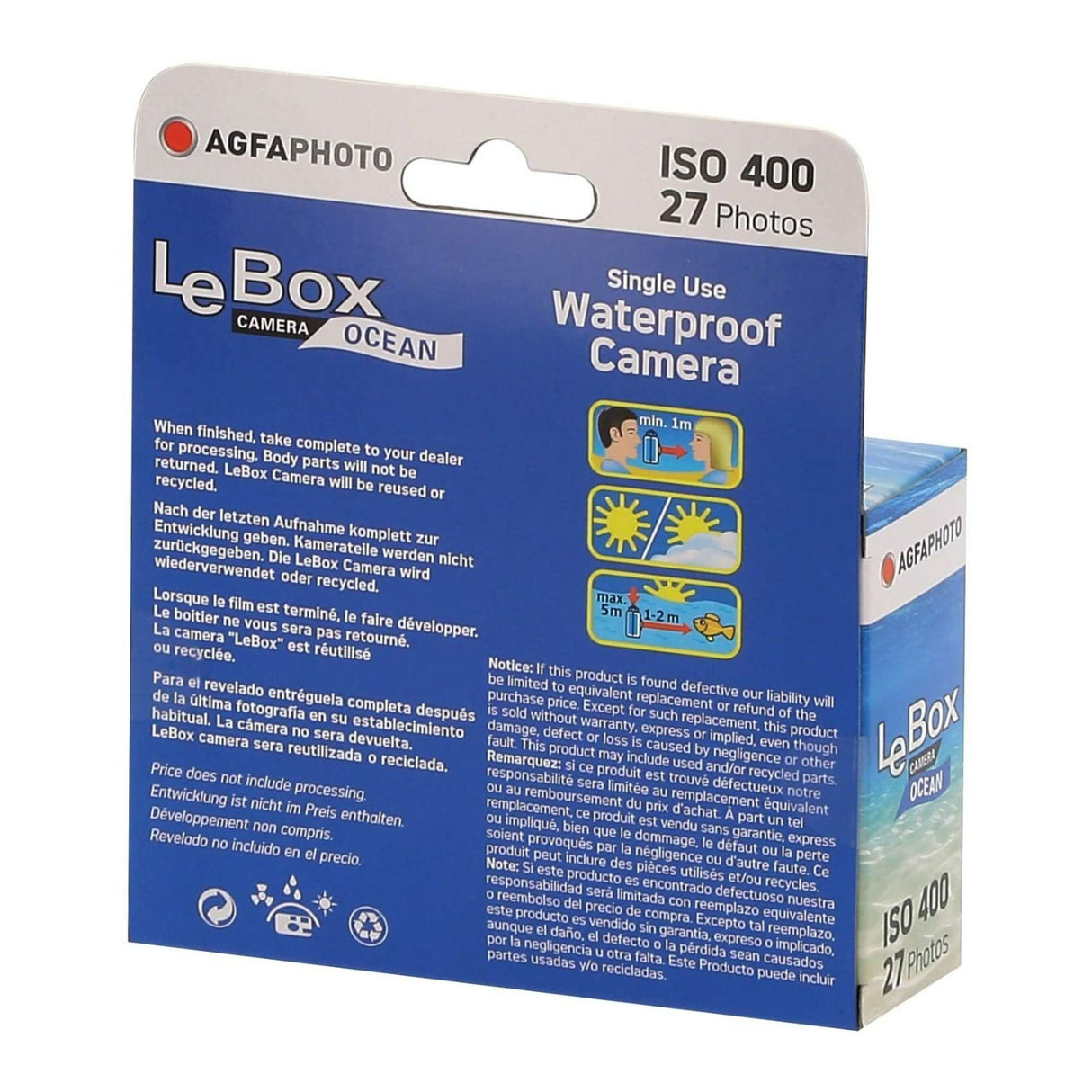 AgfaPhoto LeBox Ocean Waterproof Camera (27 Exposures)
