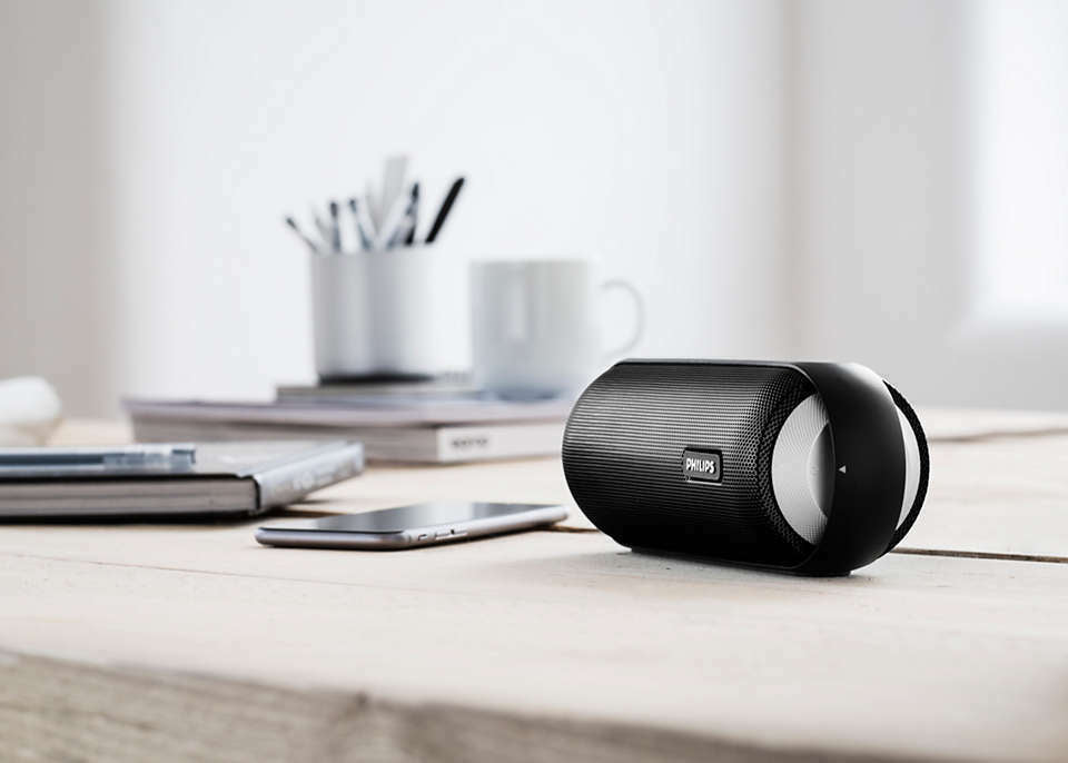 Philips Splash Proof Wireless Bluetooth Portable Speaker (Gun Metal Black)