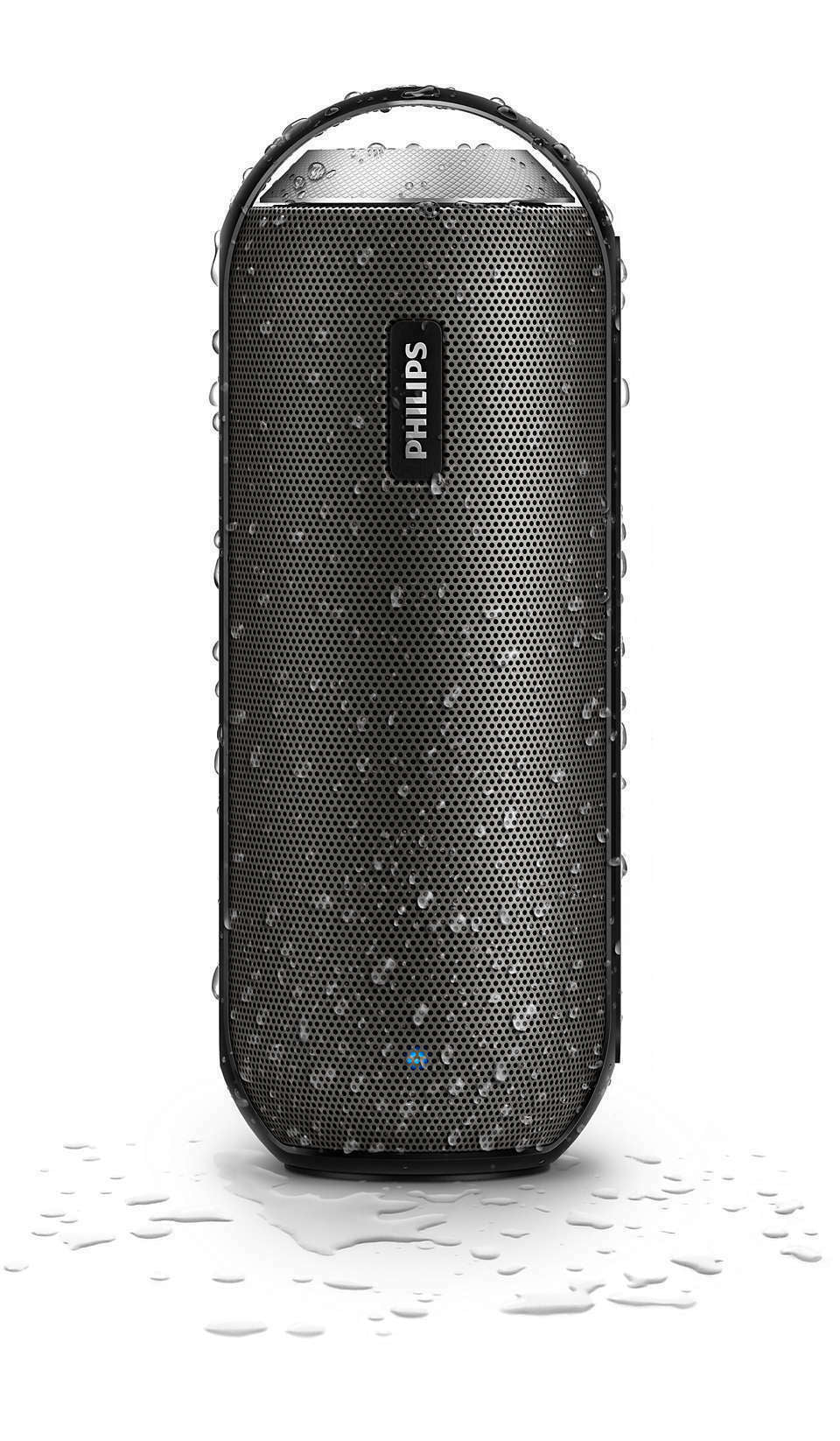Philips Splash Proof Wireless Bluetooth Portable Speaker (Gun Metal Black)