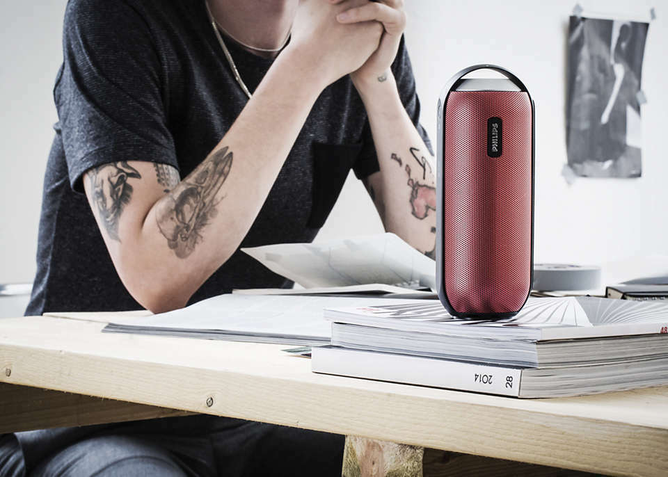 Philips Splash Proof Wireless Bluetooth Portable Speaker (Red)