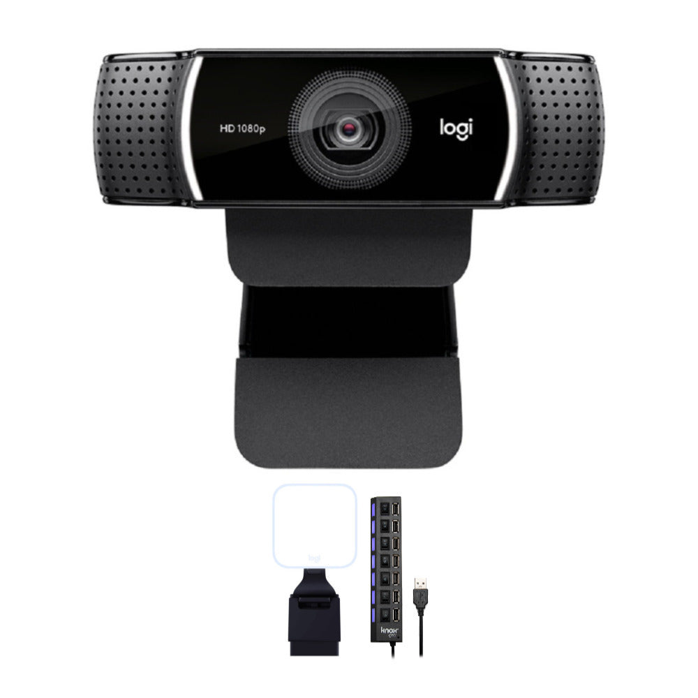Logitech C922 Pro Stream 1080p Webcam Bundle with Litra Glow Premium Streaming Light
