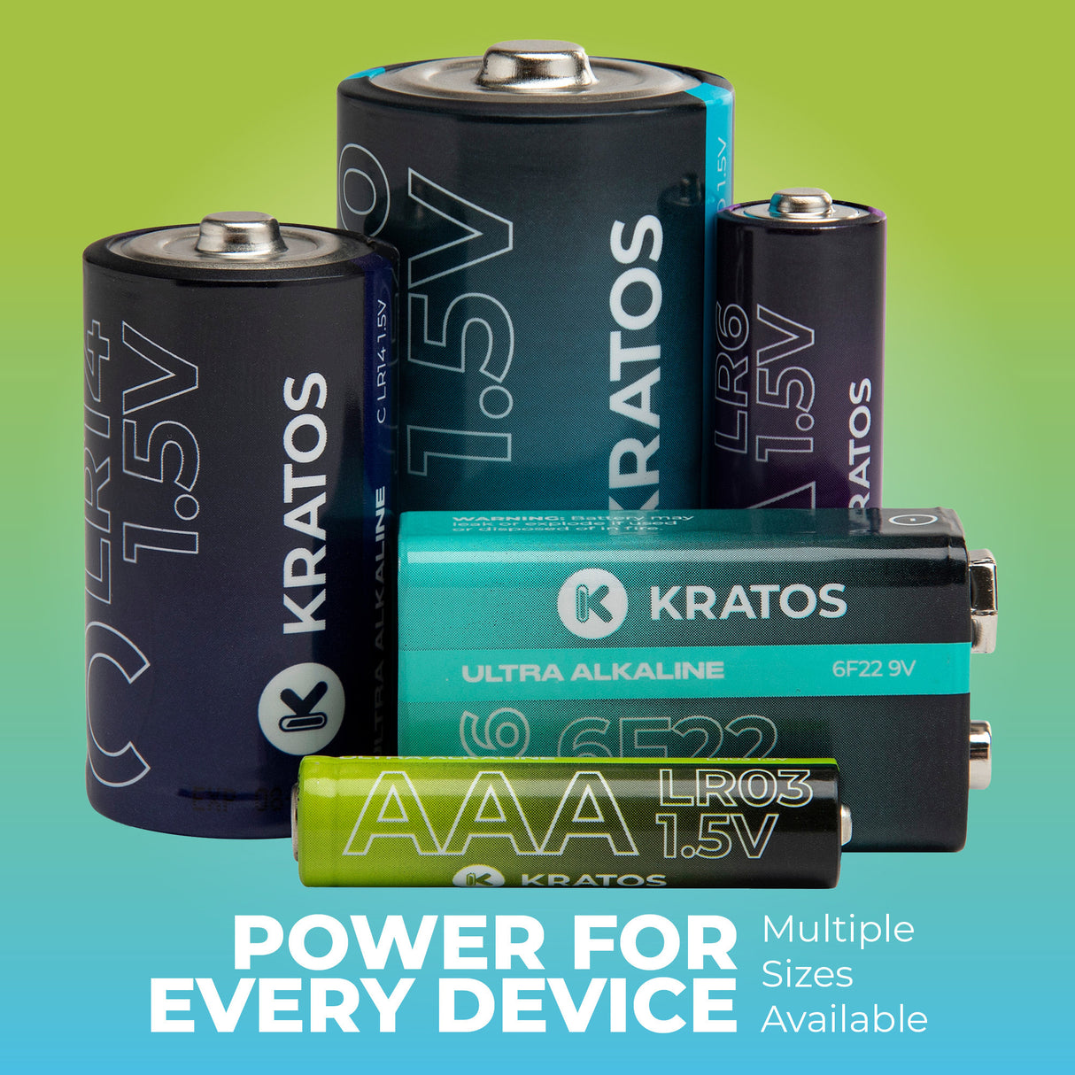 Kratos Power High-Performance Ultra Alkaline 9V Batteries (4-Pack)