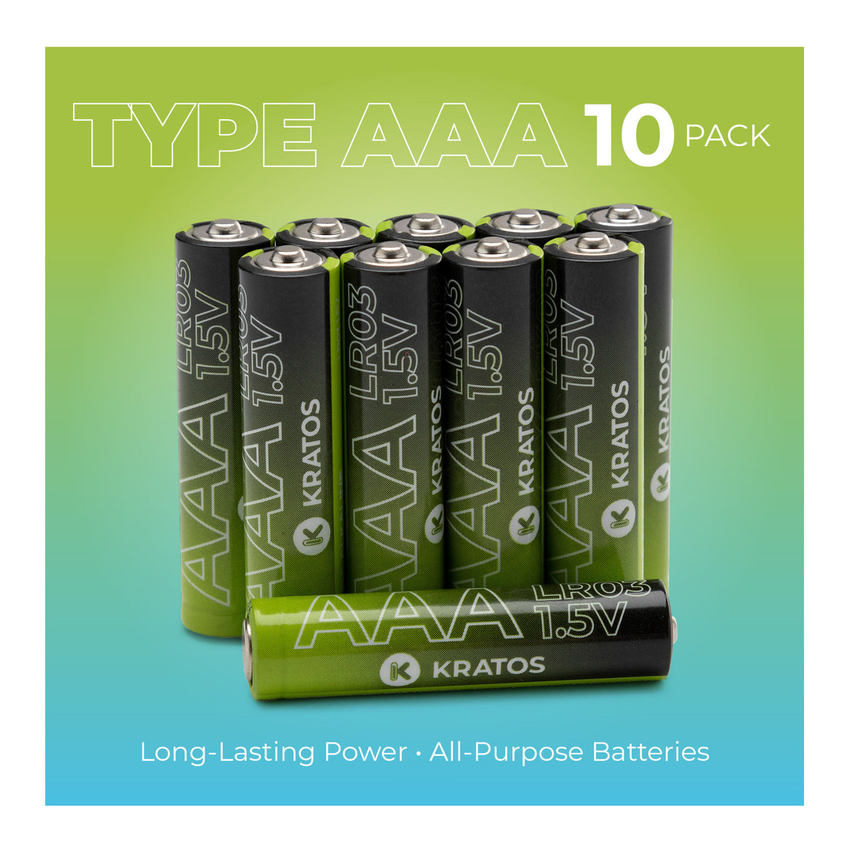 Kratos Power High-Performance Ultra Alkaline AAA Batteries (10-Pack)