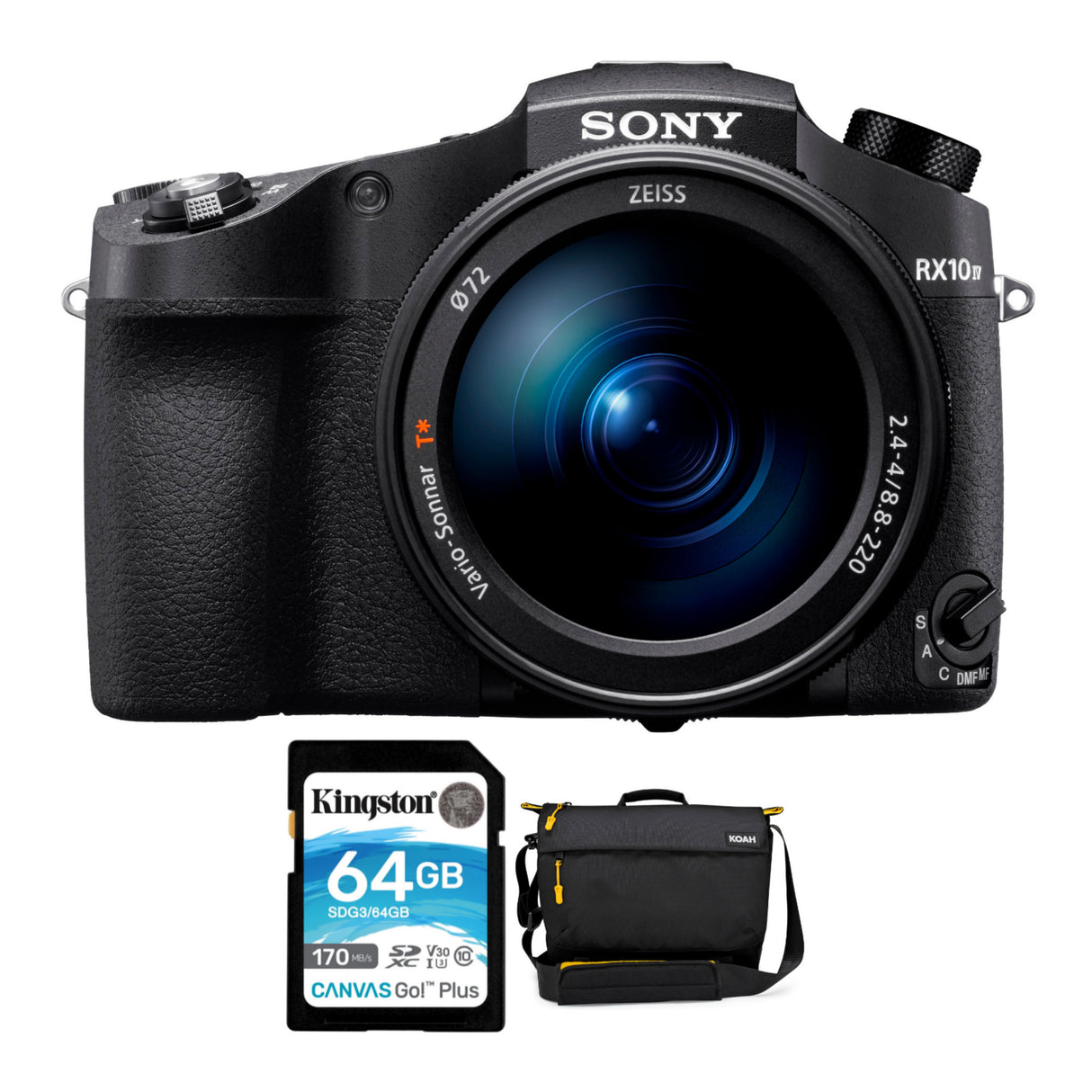 Sony CyberShot RX10 IV Digital Camera with 64GB SDXC Memory Card and Camera Bag Bundle