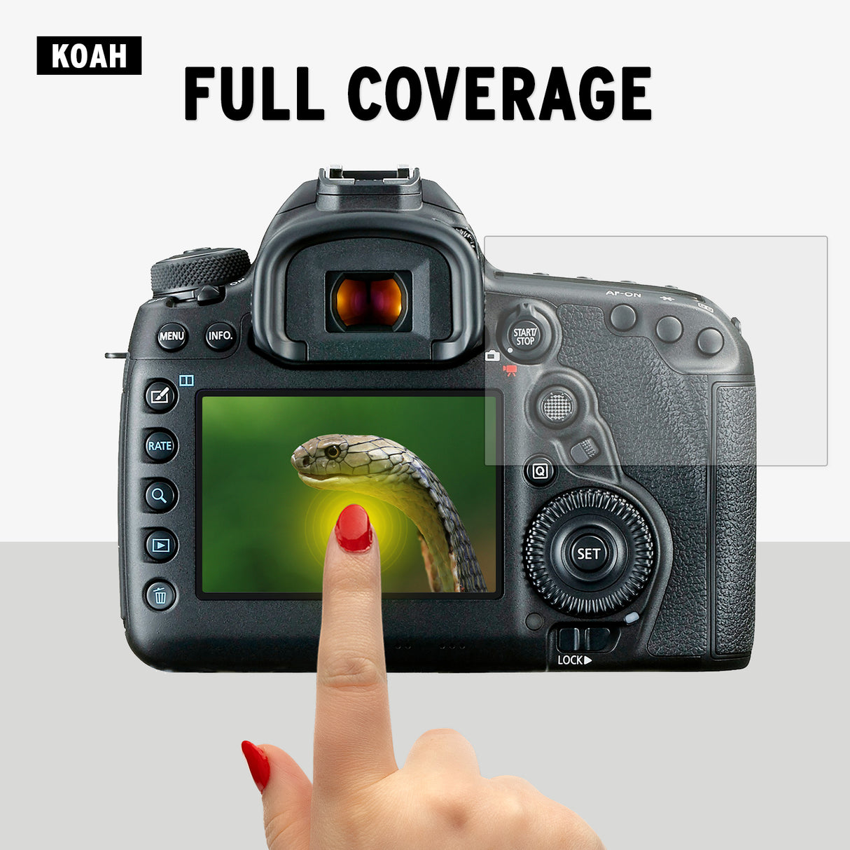 Koah LCD Ultra Armor Screen Protector for Canon 5D Mark IV, 5D Mark III, 5DS, and 5DS R Cameras