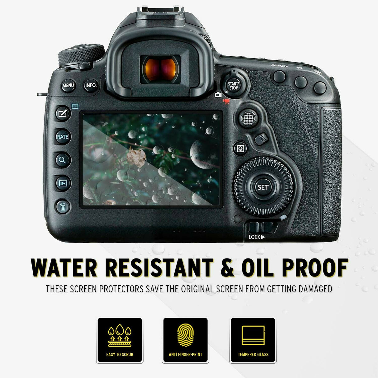 Koah LCD Ultra Armor Screen Protector for Canon 5D Mark IV, 5D Mark III, 5DS, and 5DS R Cameras