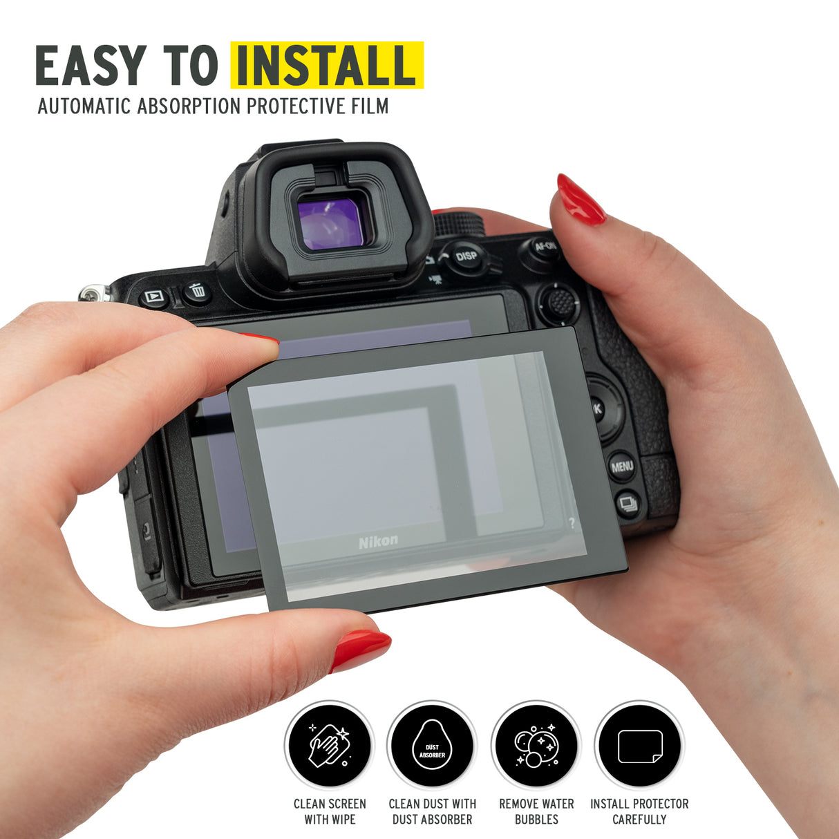 Koah LCD Ultra Armor Screen Protector for Nikon Z5, Z6, and Z7 Series and Panasonic S1 Series