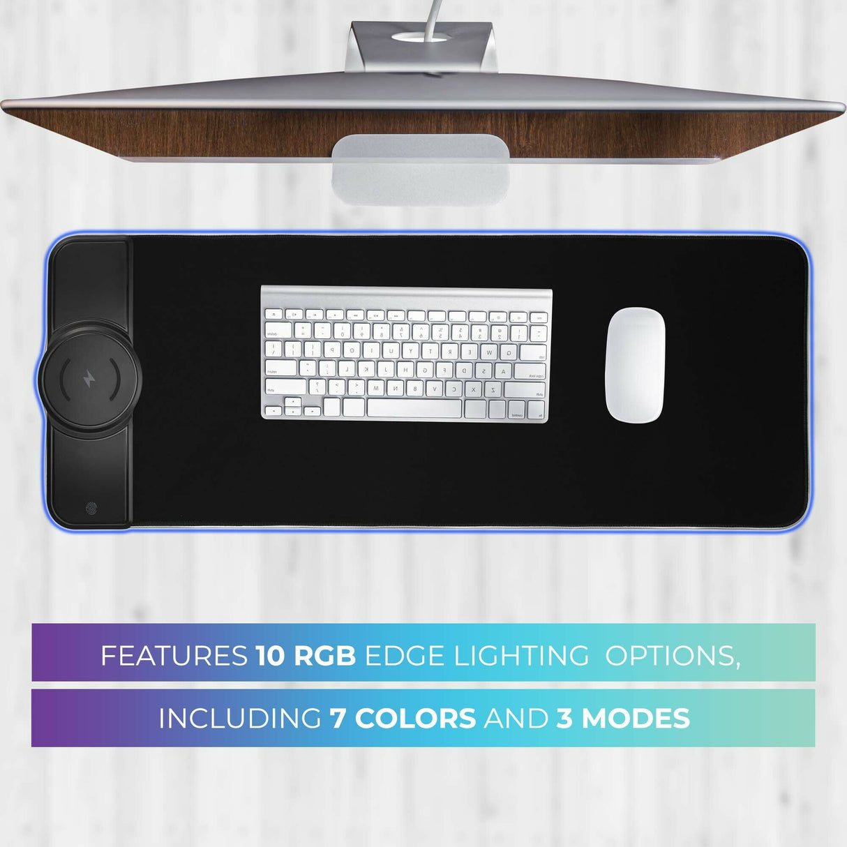 Kratos Power Gaming RGB Gaming Mouse Pad with 15W Wireless Charging