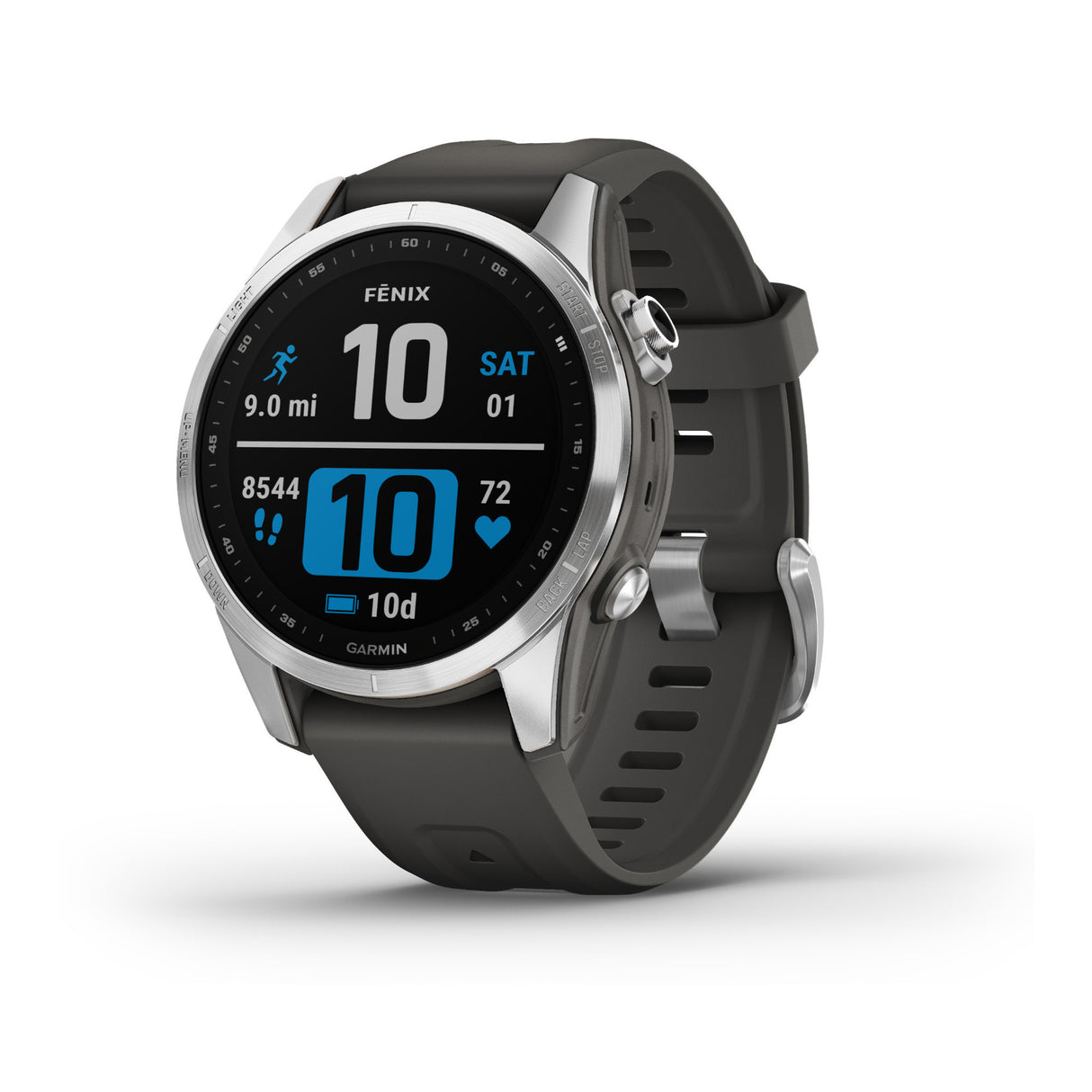 Garmin Fenix 7S Stainless Steel Smartwatch with Graphite Band