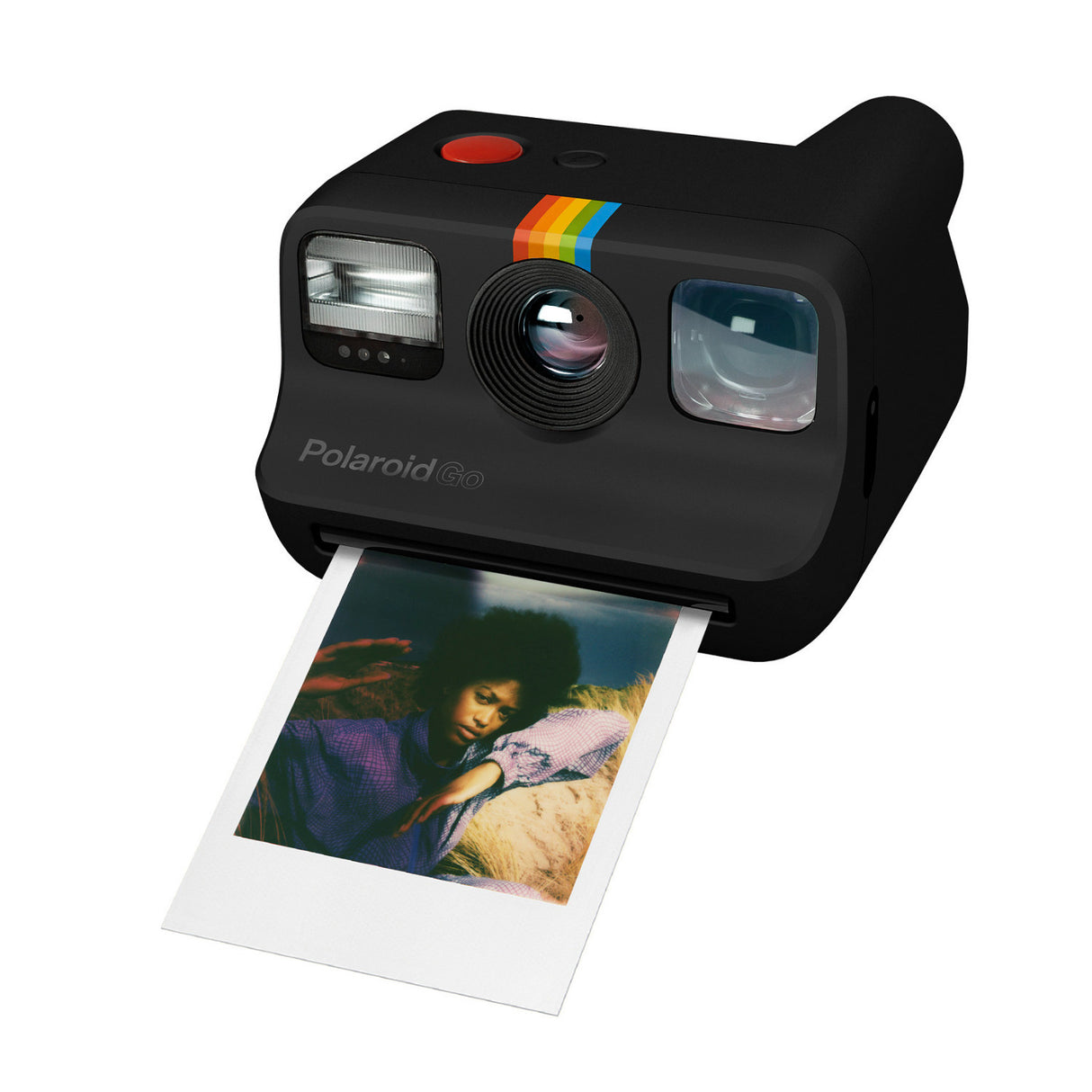 Polaroid Go Instant Camera (Black) with 5 Color Go Film Packs and PhotoBox