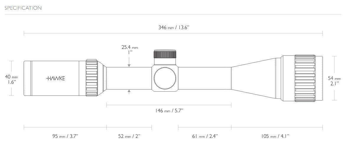 Hawke Sport Optics Vantage 4-12x40 AO Mil Dot Riflescope with Distressed Cap (Black and Gray)