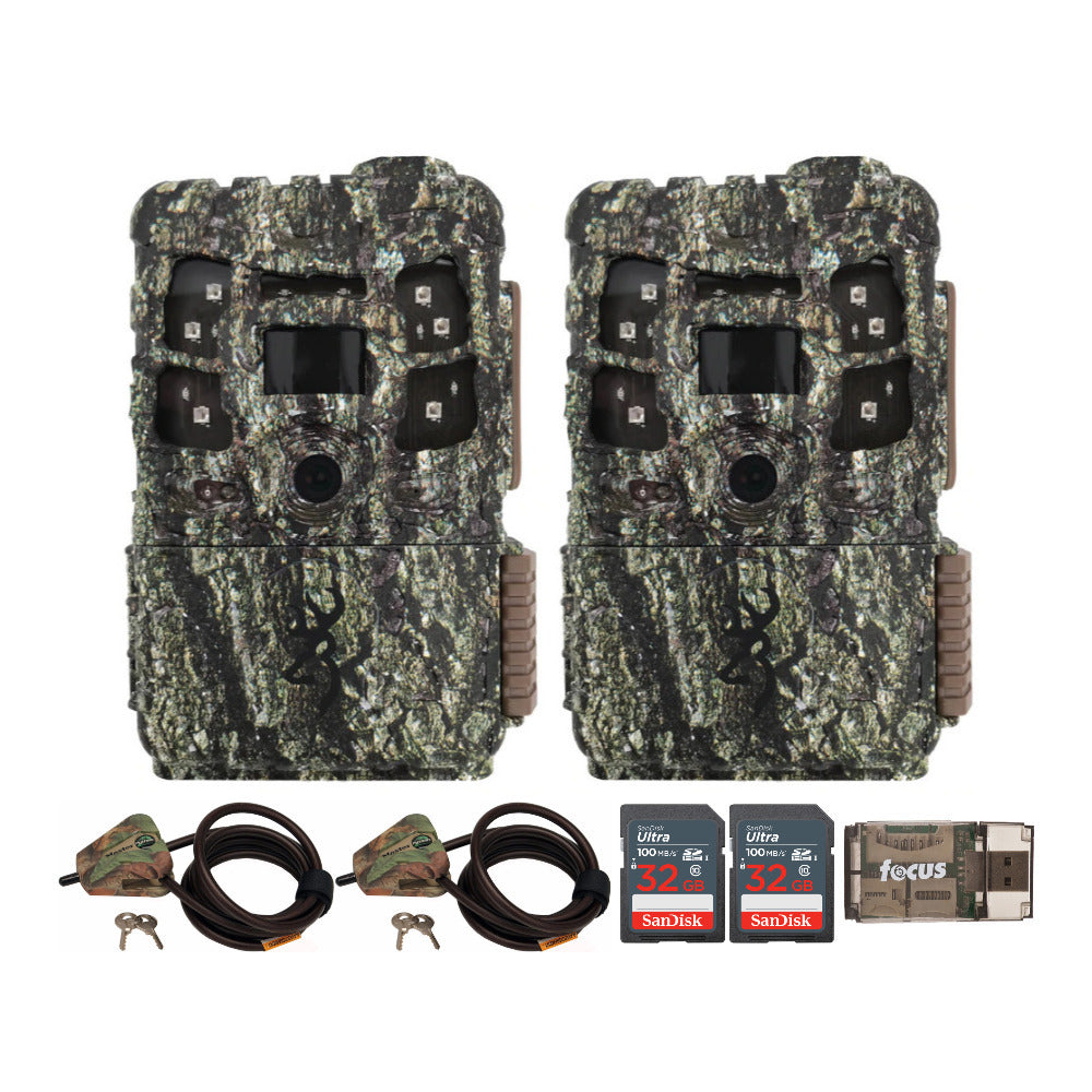 Browning Defender Pro Scout MAX Trail Camera (2-Pack) with Locking Cable Bundle
